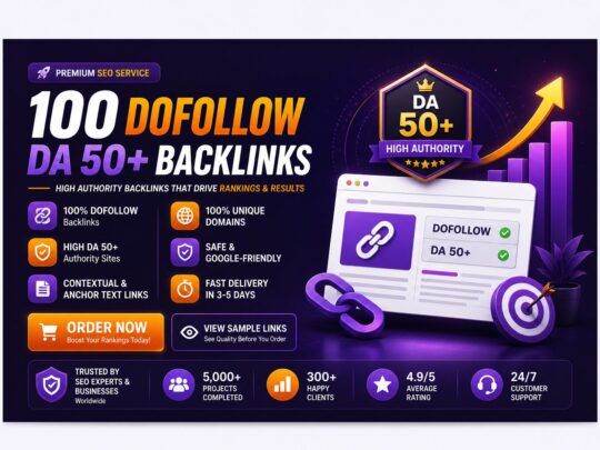 100 Dofollow DA 50+ Backlinks